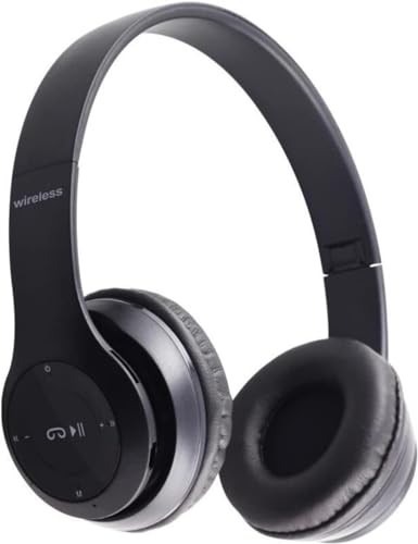 R.K. ENTERPRISES Bluetooth Wireless Foldable Headphone with Mic High Bass Clear Sound Gaming Headset IPX7 Waterproof Portable Noise Cancelling Over the Ear Earphones Black