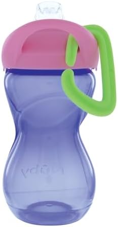 Nuby Angled Spout Cup with Caribiner for Girls, 300 ml Capacity