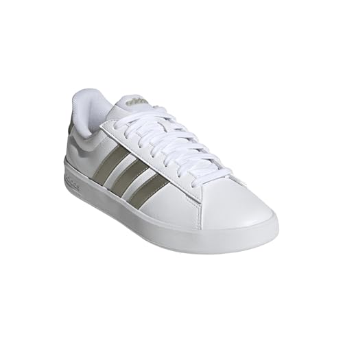 adidas Grand Court Women Sneaker Trainer Schuhe (White/Gold, EU Schuhgrößensystem, Erwachsene, Damen, Numerisch, M, 40)