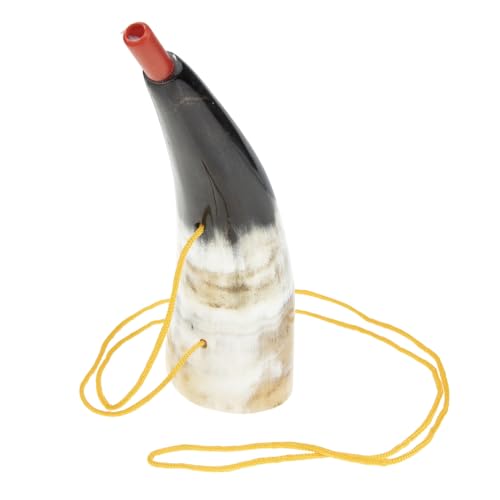 KICHOUSE Cuerno Vikingo de Buey Natural 1 Pieza 20-22 CM Trompeta para Bocina Portátil para Animar Juegos Deportivos y Fiestas al Aire Libre Modelo de Trompeta de Simulación