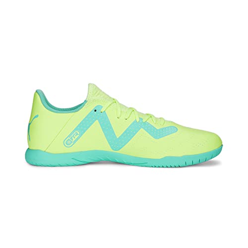PUMA PUMA Men's FUTURE PLAY INDOOR TRAINING Soccer Shoe, Fast Yellow-PUMA Black-Electric Peppermint, 13