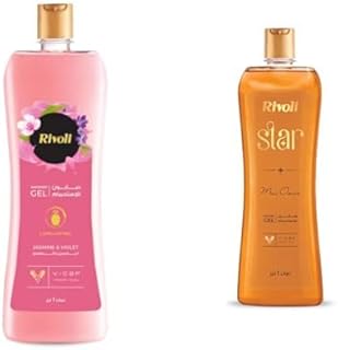جل استحمام برائحة الورود بحجم 1 لتر وجل استحمام ستار بحجم 1 لتر من ريفولي
