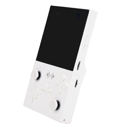 RiToEasysports Handheld Game Console, 4 Inch 720x720 HD Screen with RK3326 Chip Open Source System, 4000mAh Battery, Support for PS1 GBA Emulation and 2.4G Wireless Controller (White)