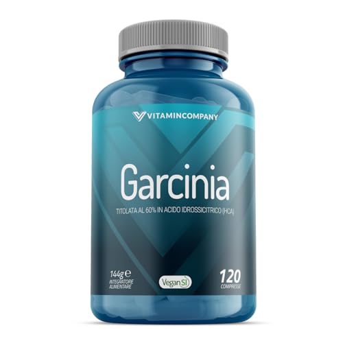 VitaminCompany - Garcinia - Garcinia Cambogia 750mg per Compressa, Titolata al 60% in Acido Idrossicitrico HCA, 60 Compresse