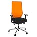Produktbild hjh OFFICE 608840 Profi Bürostuhl PRO-TEC 700 Stoff Schwarz/Orange Drehstuhl ergonomisch, Sitztiefe & Armlehnen verstellbar