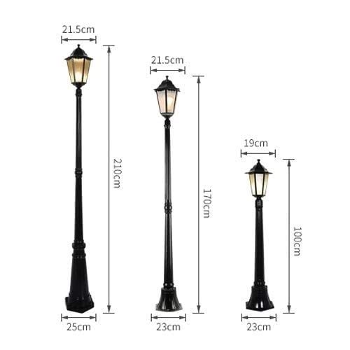 Farola de poste alto TTDGYYXW impermeable E27 con cabezal de aluminio para caminos 6