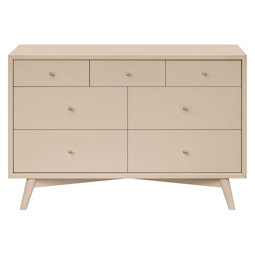 Babyletto Palma 7-Drawer Assembled Double Dresser in Taupe, Greenguard Gold Certified
