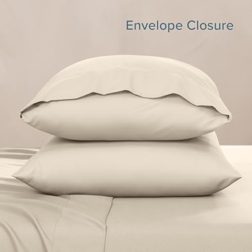 Image of Bare Home Microfiber Pillow Cases - Toddler Size Set of 2 Cooling Pillowcases Double Brushed Sand Pack Easy Care (Toddler Pillowcase 2, Sand)