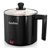 Electric Hot Pot - 1L Ramen Cooker, Mini Portable Multi-Functional Lazy Pot for Noodles, Soup, Non-Stick Cooker with Boil Dry Protection for Dorm, Office