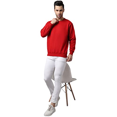 Image of BZR-Men's Fleece Round Neck Regular Sweatshirt (Sw Rrn Black 01-L Black L)(1903)