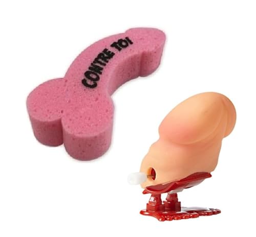 Maelsa® Lot Farce et Attrape Éponge de Bain Zizi + Zizi sauteur/Quequette sauteuse - Idéal Cadeau Anniversaire Noël EVJF