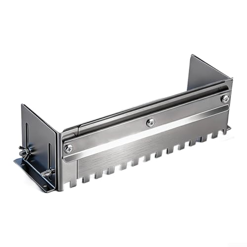 Truelle dentée réglable en acier inoxydable pour carreleurs professionnels, paroi épaisse, inoxydable, avec ajustement précis de la largeur des dents et double bord de qualité supérieure pour une