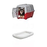 Bundle of Midwest Spree Travel Pet Carrier and Pet Carrier Bed | Hard-Sided Pet Kennel Ideal for Toy Dog Breeds, Small Cats & Small Animals | Dog Carrier Measures 19.1L x 12.5 W x 13H - Inches