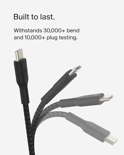 Belkin Boost Charge Örgülü USB-C, Hızlı Şarj Cihazı, USB-C Şarj Kablosu, iPhone 16, 15, Samsung Galaxy S24, S23, Pixel, iPad, MacBook, Nintendo ve Daha Fazlası için Hızlı Şarj, 1 Metre, Siyah - Görsel 5