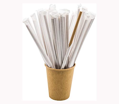 Don Palillo - 250 Pajitas de Papel. Envueltas Individualmente. Papel Kraft. Biodegradables. 200 x 6mm Cover
