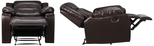 Image of New 2 Recliner Sofa 1 Seater 1R Manual Brown