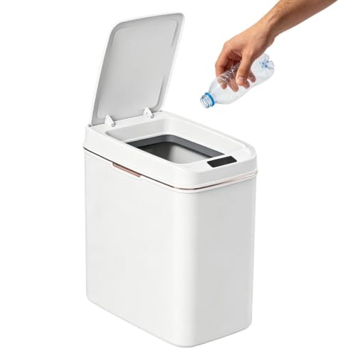 Cubo sensor inteligente y papelera de residuos para baño con tapa automática de cocina