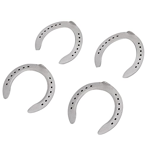 Image of Zerodis 4Pcs Aluminium Alloy Horseshoe Kit, Horse Shoe Horse Riding Tool Equipment Accessories Sports Horseshoes for Horse Racing Horse Shoes Sets (Type 6)