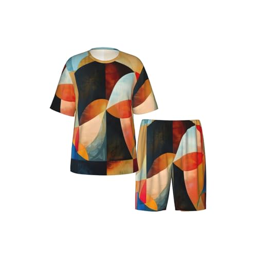 Pyjama élégant pour homme ensemble de nuit imprimé géométrique
