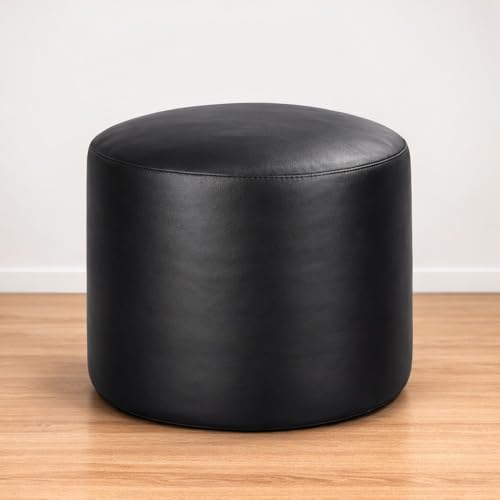 Image of Leatherette Bean Bag Foot Stool /Pouffe | Foot Rest Stool Cover (Without Beans), Durable & Comfortable (Black)