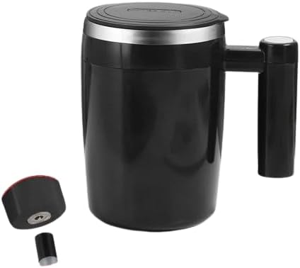 Generic Right On Time Store II Fully Automatic Stirring Cup 380ml; Portable Rechargeable Coffee Milk Mixed Magnetic Water Cup(Black), Normally