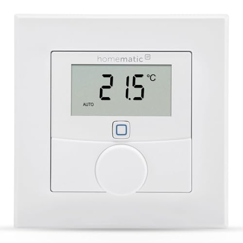 Homematic IP Smart Home Wandthermostat mit Luftfeuchtigkeitssensor, digitales Thermostat Heizkörper/Fußbodenheizung mit App, Temperaturmessung, Energie sparen, 156669A0