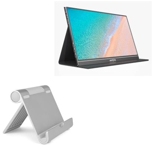 BoxWave Stand and Mount Compatible with ARZOPA Portable Monitor S1 Table (15.6 in) - VersaView Aluminum Stand, Portable, Multi Angle Viewing Sturdy
