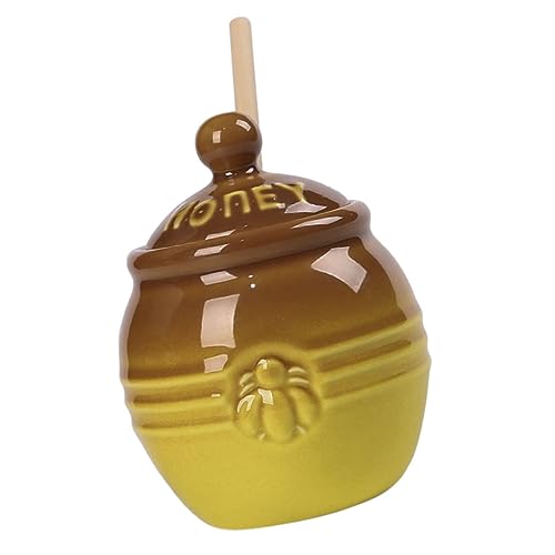 COLLBATH Honey Container Small Jars of Honey Wooden Dipping Stick Multi-function for Kitchen