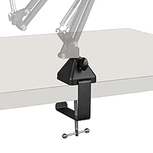 Durable structure and high quality metal materials mean that the fixed base becomes part of the microphone accessories you use. Silicone pad protection mat at the contact point with table protects your table from scratches. In addition, C-clamp base ...