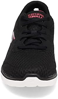 Skechers Women's GO Walk 6-Iconic Vision Sneaker, Black/Hot Pink, 6.5 Wide | Image 2