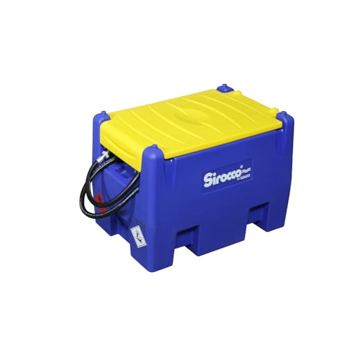 Sirocco Carrytank 220L Diesel Mobiltank mit Automatikpumpe 12V, 4 m Schlauch, Automatik Zapfpistole, tragbarer Dieseltank für Baustelle & Landwirtschaft