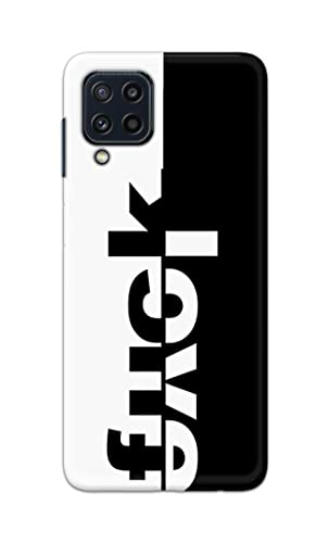 Image of PRINTFIDAA One Words Fukc Love Creative Art Innovative Wonderfull Printed Designer Hard Case for Samsung Galaxy F22 (4G) Back Cover -(e) RPM1003