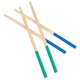 HOLIDYOYO 2組 メープル製防滑ドラムスティック 軽量耐久設計 滑り止めハンドル付き や初心者向け豊かなサウンドパフォーマンス