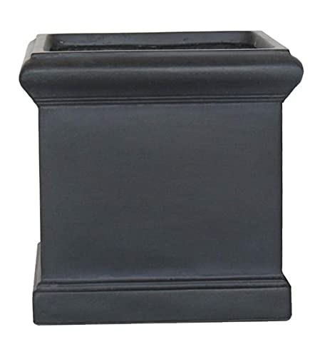 IDEALIST 55 cm Large Plant Pots Outdoor Square Garden Planters with Drainage Holes | Victorian Black Box L55 W55 H55 cm, 125 litres