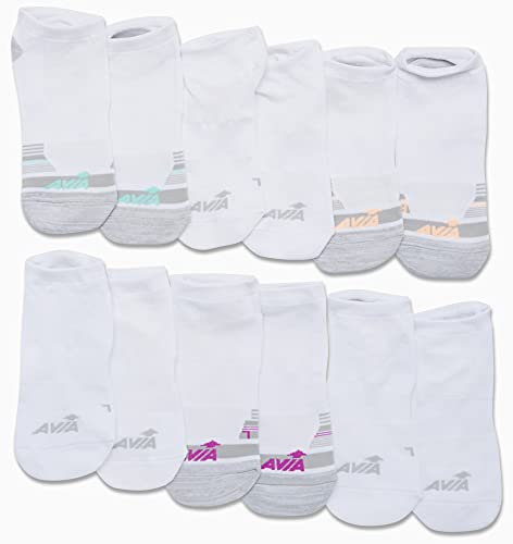 Image of Avia Womens No Show Socks - 12 Pack Soft Stretch Moisture Wicking Athletic Low Cut Socks for Women (Size 4-9, Extended: 9-12)