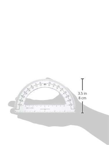 sparco plastic protractor 6-inch long clear spr01490