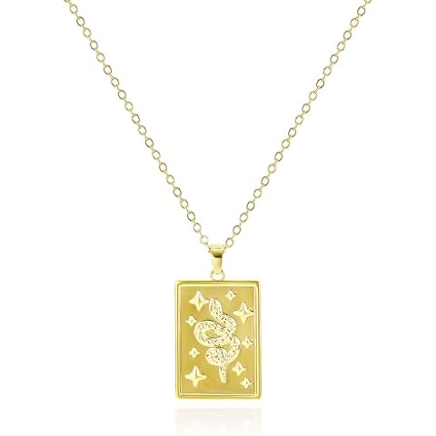 Gold Snake Pendant Necklace for Women Cover