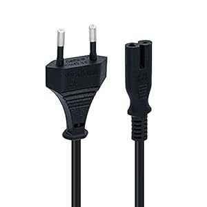 Mcbazel 1.5m Schwarzes Netzkabel, C7 Kabel Euro-Stecker C7 2-poliges Netzkabel für PS5 / PS4 / PS3 / Xbox Serie X/S - Schwarz