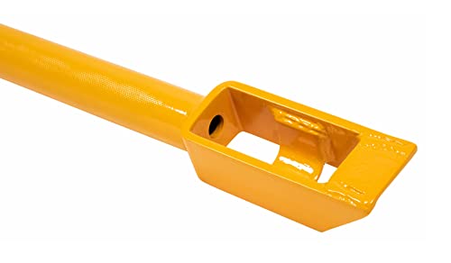 Image of Mytee Products 4 Pack 39.5 inch Combination Winch Bar for Flatbed Trailer - Yellow Powder Coated Carbon-Steel Combo Winch Bar with Non-Slip Handle & Square Head for Chain Lever Binders