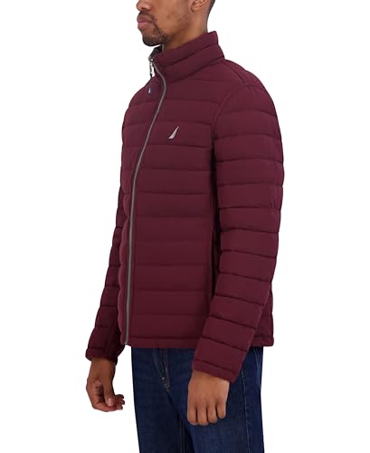 Image of Nautica Men's Reversible Quilted Puffer Jacket -Midweight Mechanical Stretch Winter Coat