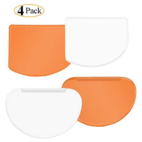 Thrille9 Dough Bowl Scraper Kit Multipurpose Curved Flat Edge Flexible Dough Scrapers Spatula