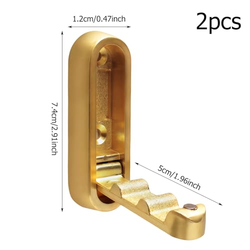 GWAWG Wandhaken, klappbar, 2-teilig, Aluminium, 90 °, platzsparend, unsichtbar, für Küche, Badezimmer, Schlafzimmer, Büro, multifunktionale Wandhaken