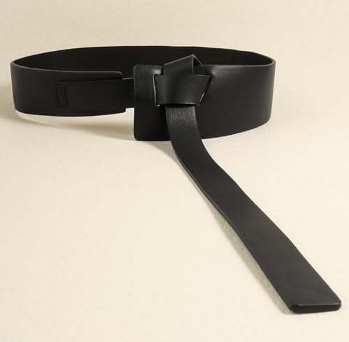 MAICOSY Faux Leather Wide Waist Belt with Knotted Detail3