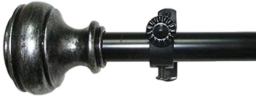Decorative Window Curtain Rods with Finials, 48 to 86 Inches, 0.75 Diameter - Buono II, Bradford Series - Lightweight & Easy to Install, Adjusts Telescopically to Fit Any Window by Achim Home Decor