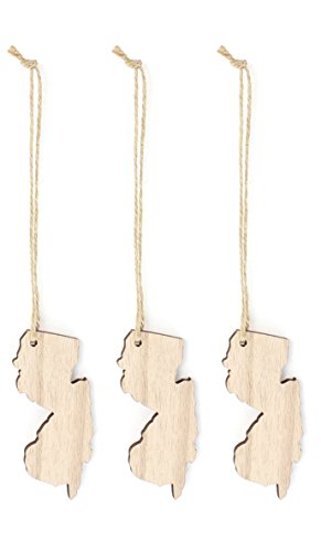 New Jersey Christmas Ornament New Jersey State Pride Gifts Wooden Christmas Ornaments 3-Piece Bundle