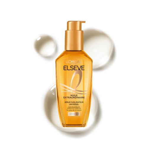 L'Oréal Paris - Elseve Huile Extraordinaire - Soin Sublimateur Universel Nourrissant Multi-Usages - Sans Rinçage - Enrichi en Huiles Rares de Marula &...