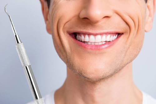 Professional Dental Tools - Dental Pick, Dental Scaler for Tartar Plaque Remover Tooth Cleaner Teeth Scraper Dentist Hygienist Kit Sickle Scaler Teeth Cleaning Set Stainless Steel 1 Pc By Krisp Beauty