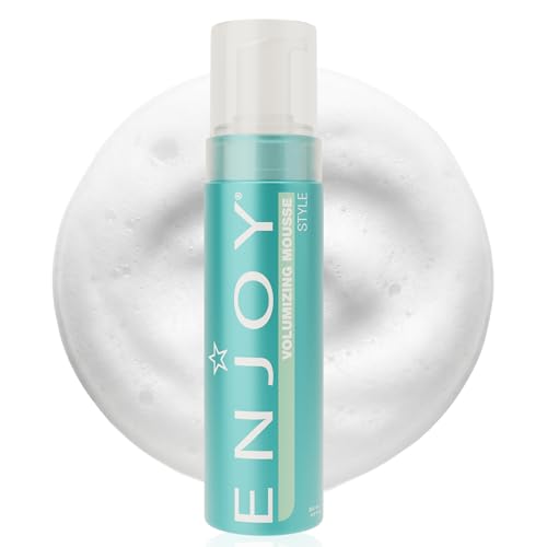 Enjoy Volumizing Mousse, Medium-to-Firm Hold for Root Lift and Curl Definition, Lightweight Styling Foam for Volume, Texture, and Smoothness, 6.8 Oz