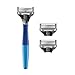 Harry's Original Shaving Kit for Men - Razor Handle and 3 Razor Blade Refill Cartridges - German Engineered - Ocean Blue