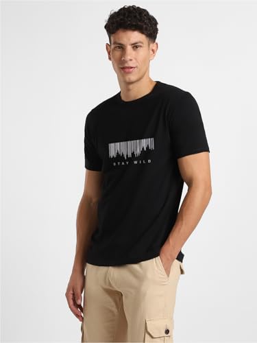 Image of Nobero 100% Cotton T Shirts for Men Stylish | Regular Fit | Graphic Printed T Shirts for Men 180 GSM Combed Cotton | Round Neck Half Sleeve
